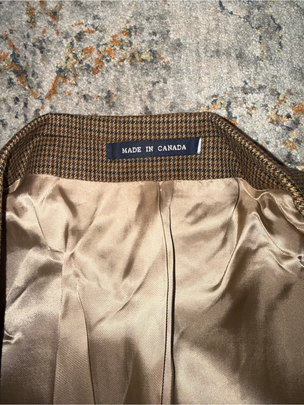 Ralph Lauren Brown Micro-Houndstooth Sport Coat 48L A128